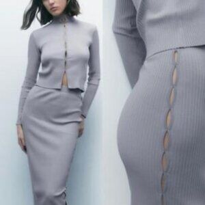 Zara Long Ribbed Skirt